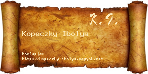 Kopeczky Ibolya névjegykártya