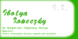 ibolya kopeczky business card